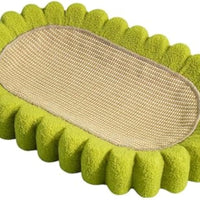 HKM-086739 Oval Cat Scratcher and Lounge Bed - Spacious Cardboard Kitty Scratching Pad for Indoor Cats
