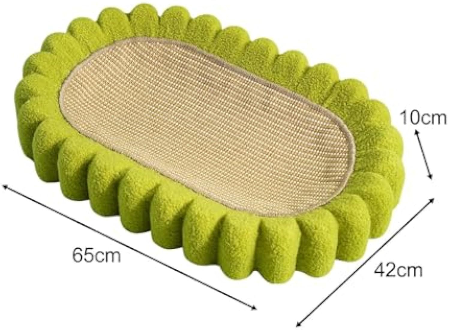 HKM-086739 Oval Cat Scratcher and Lounge Bed - Spacious Cardboard Kitty Scratching Pad for Indoor Cats