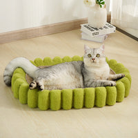 HKM-086739 Oval Cat Scratcher and Lounge Bed - Spacious Cardboard Kitty Scratching Pad for Indoor Cats