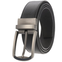 HKM-098963 Stylish Adjustable Genuine Leather Dress Belt with Buckle Pin Design for Men