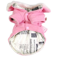 HKM-042835 Warm Cotton Dog Coat - Furry Jacket for Cats and Dogs in Grey, Black, Pink, Apricot, Yellow - Available in Small to XL