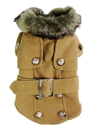 HKM-042835 Warm Cotton Dog Coat - Furry Jacket for Cats and Dogs in Grey, Black, Pink, Apricot, Yellow - Available in Small to XL