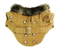 HKM-042835 Warm Cotton Dog Coat - Furry Jacket for Cats and Dogs in Grey, Black, Pink, Apricot, Yellow - Available in Small to XL