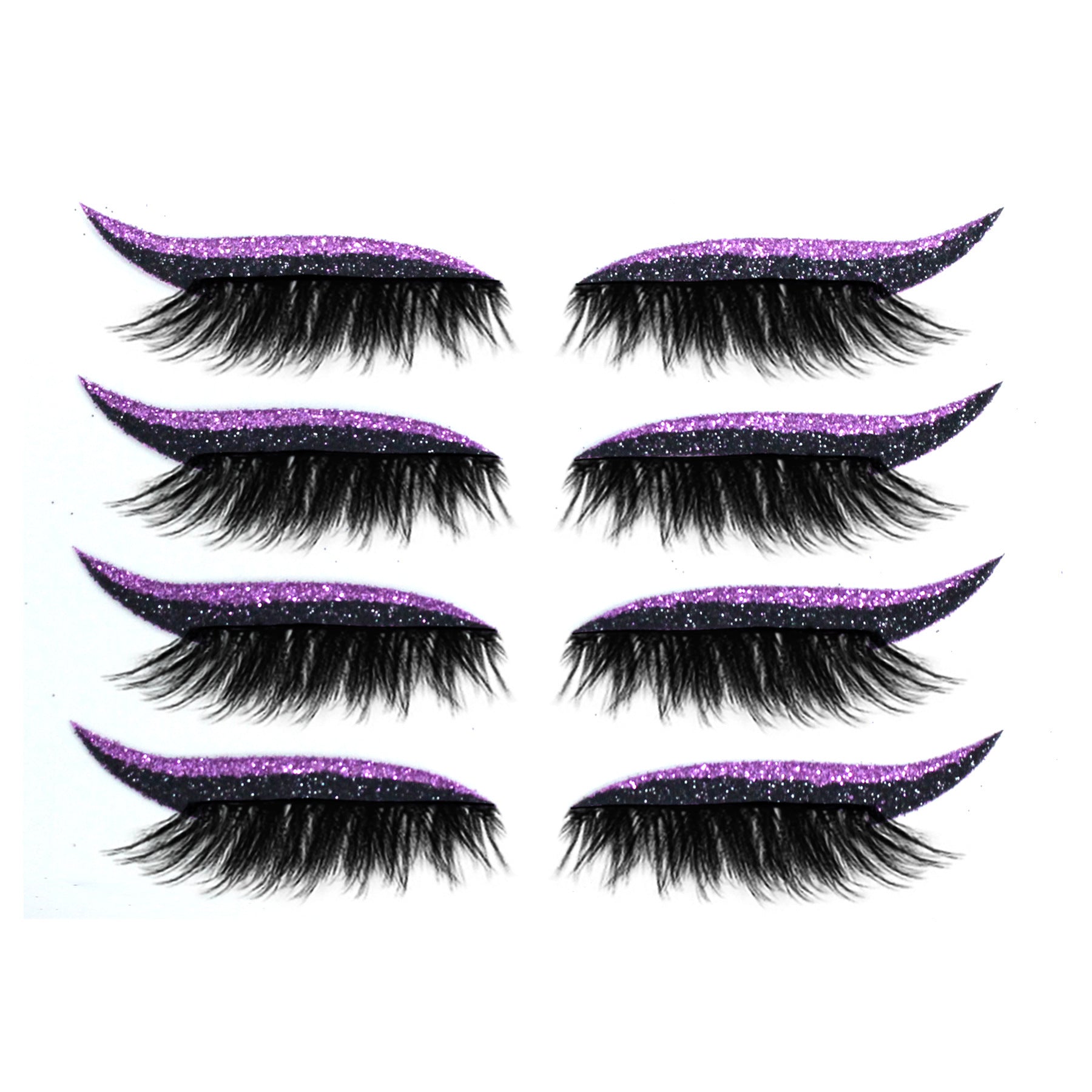 HKM-452179 Magnetic 3D False Eyelashes - 4 Pairs of Glue-free Self-adhesive Lashes in Various Colors