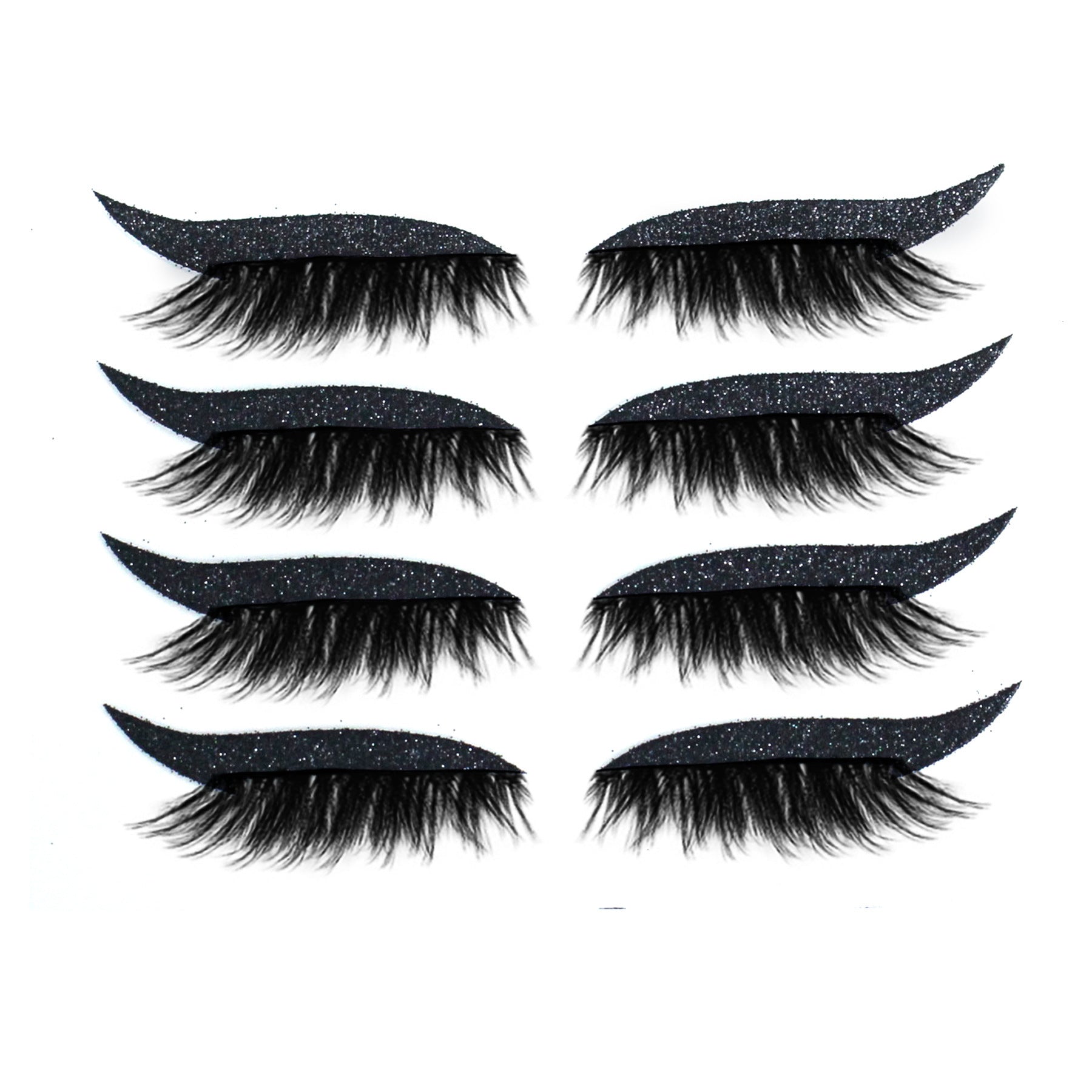 HKM-452179 Magnetic 3D False Eyelashes - 4 Pairs of Glue-free Self-adhesive Lashes in Various Colors