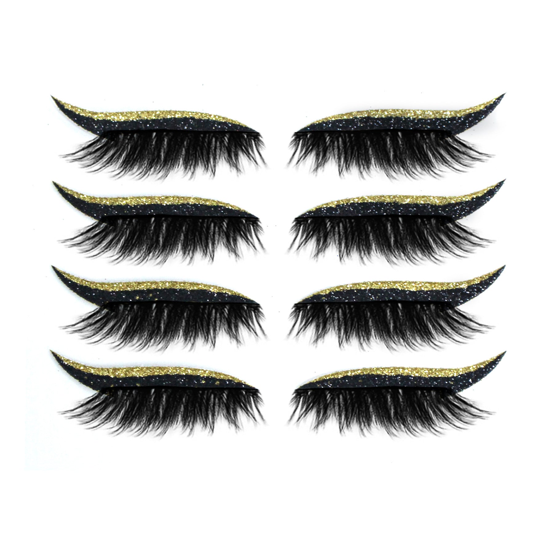 HKM-452179 Magnetic 3D False Eyelashes - 4 Pairs of Glue-free Self-adhesive Lashes in Various Colors