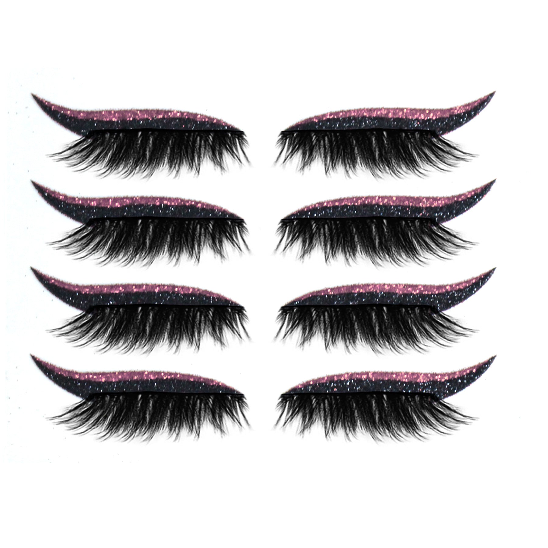 HKM-452179 Magnetic 3D False Eyelashes - 4 Pairs of Glue-free Self-adhesive Lashes in Various Colors