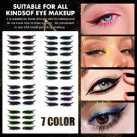 HKM-452179 Magnetic 3D False Eyelashes - 4 Pairs of Glue-free Self-adhesive Lashes in Various Colors