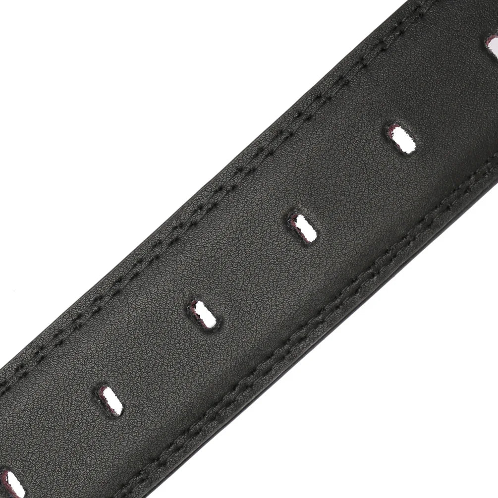 HKM-835667 Men's Vintage Leather Belt with Punch Pin Buckle and Hole Design