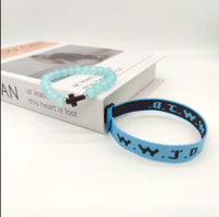 HKM-748243 Unisex Adjustable Jacquard Printed Nylon Wrist Strap Bracelet in Various Colors