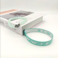 HKM-748243 Unisex Adjustable Jacquard Printed Nylon Wrist Strap Bracelet in Various Colors