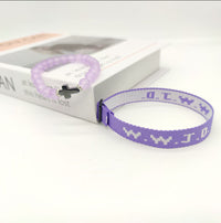 HKM-748243 Unisex Adjustable Jacquard Printed Nylon Wrist Strap Bracelet in Various Colors