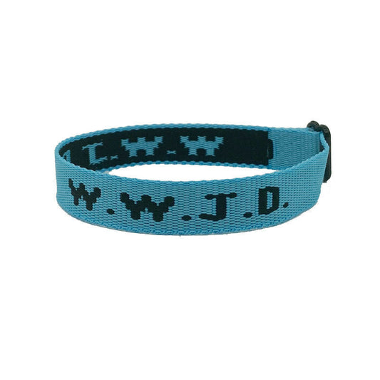 HKM-748243 Unisex Adjustable Jacquard Printed Nylon Wrist Strap Bracelet in Various Colors