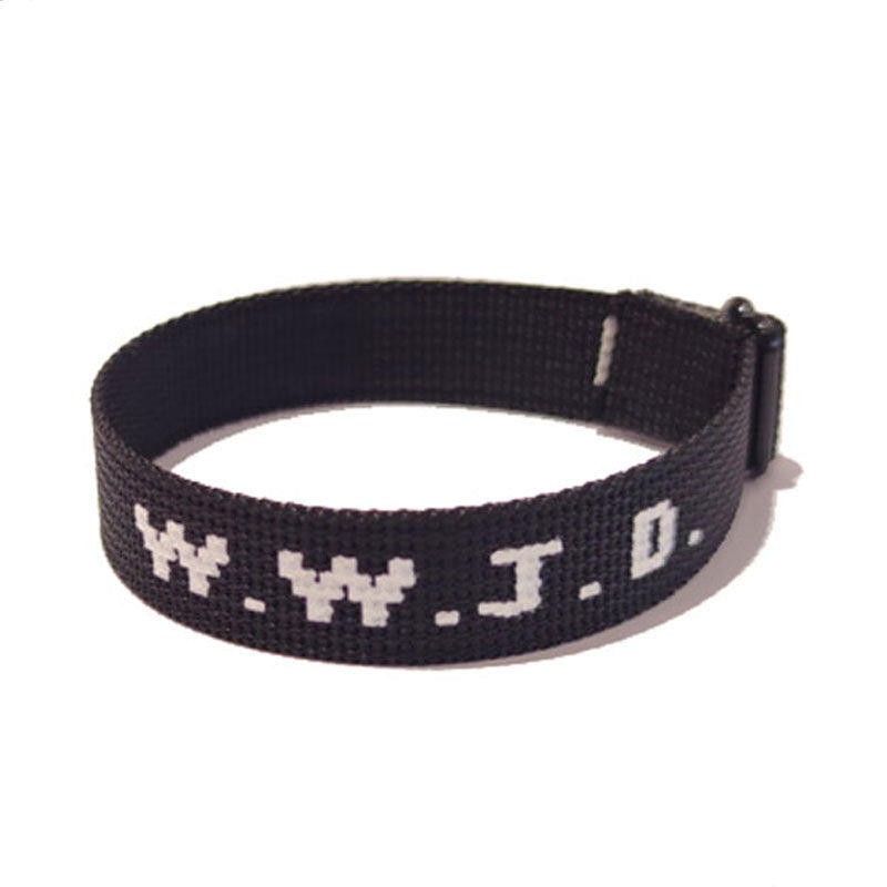 HKM-748243 Unisex Adjustable Jacquard Printed Nylon Wrist Strap Bracelet in Various Colors
