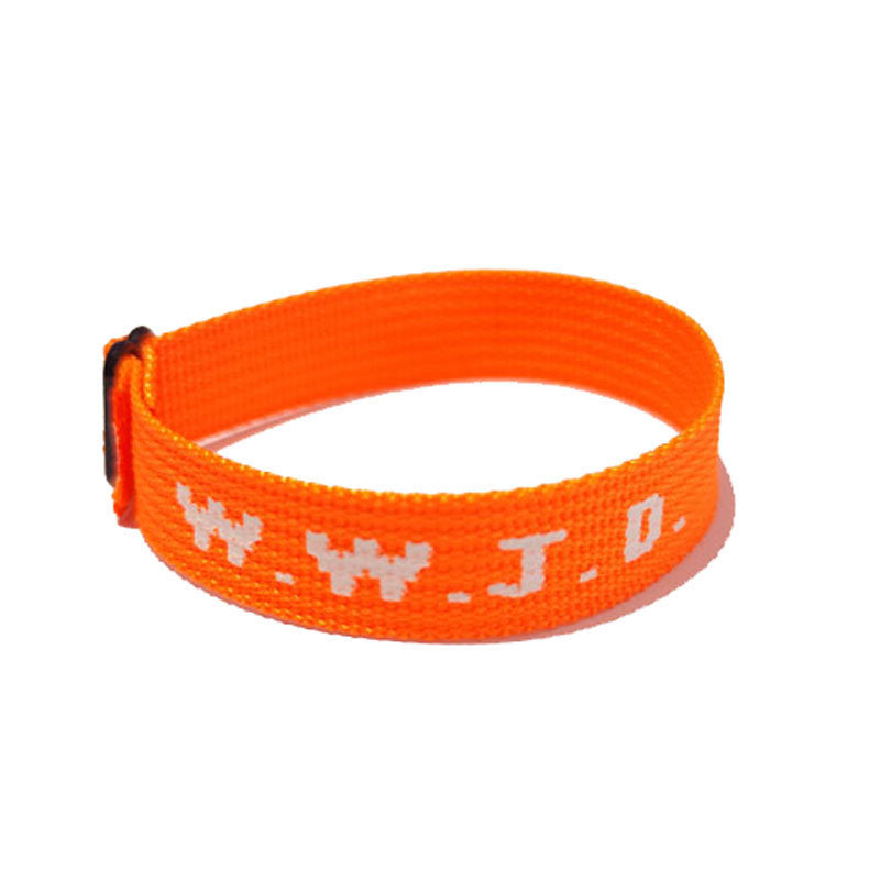 HKM-748243 Unisex Adjustable Jacquard Printed Nylon Wrist Strap Bracelet in Various Colors