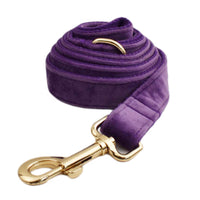 HKM-882259 Velvet Fabric Dog Collar Set with Leash, Bow, Flower, Vest, and Poop Bag - Scalable Sizes XS to XL