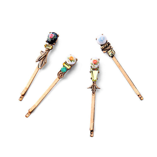 HKM-381395 Personalized Floral Alloy Hairpin - 7cm Decorative Accessory