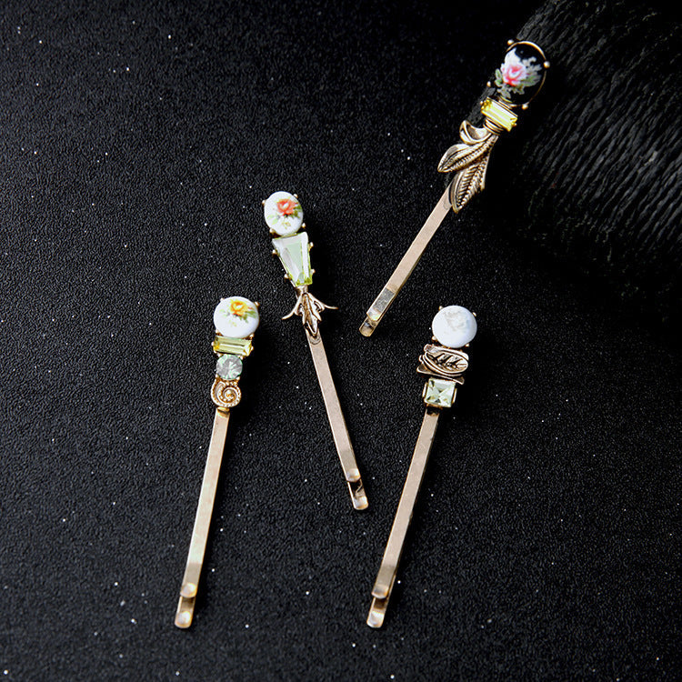 HKM-381395 Personalized Floral Alloy Hairpin - 7cm Decorative Accessory