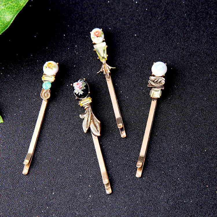HKM-381395 Personalized Floral Alloy Hairpin - 7cm Decorative Accessory