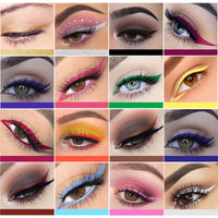 HKM-453011 Waterproof Long-Lasting Liquid Eyeliner Set - 16 Colors, Fine Tip, Non-Smudge