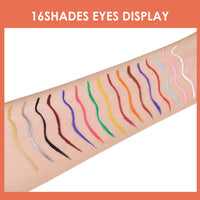 HKM-453011 Waterproof Long-Lasting Liquid Eyeliner Set - 16 Colors, Fine Tip, Non-Smudge