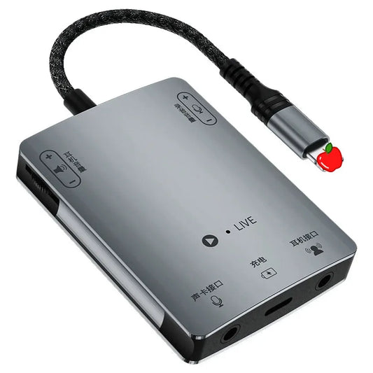 KTX-232531 Type-C Live Broadcast Adapter for Apple and Huawei Mobile Phones - Voice and Call Sound Card Converter