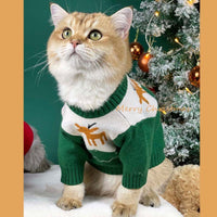 HKM-970067 Cozy Knitted Christmas Sweater for Dogs - Wool Blend, Seasonal Colors Available