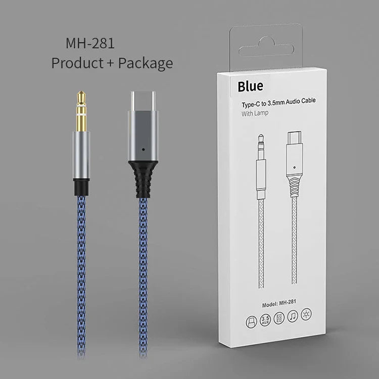 KTX-899091 Type-C to 3.5mm Audio Aux Cable for Earphones - Reliable and Durable Connection