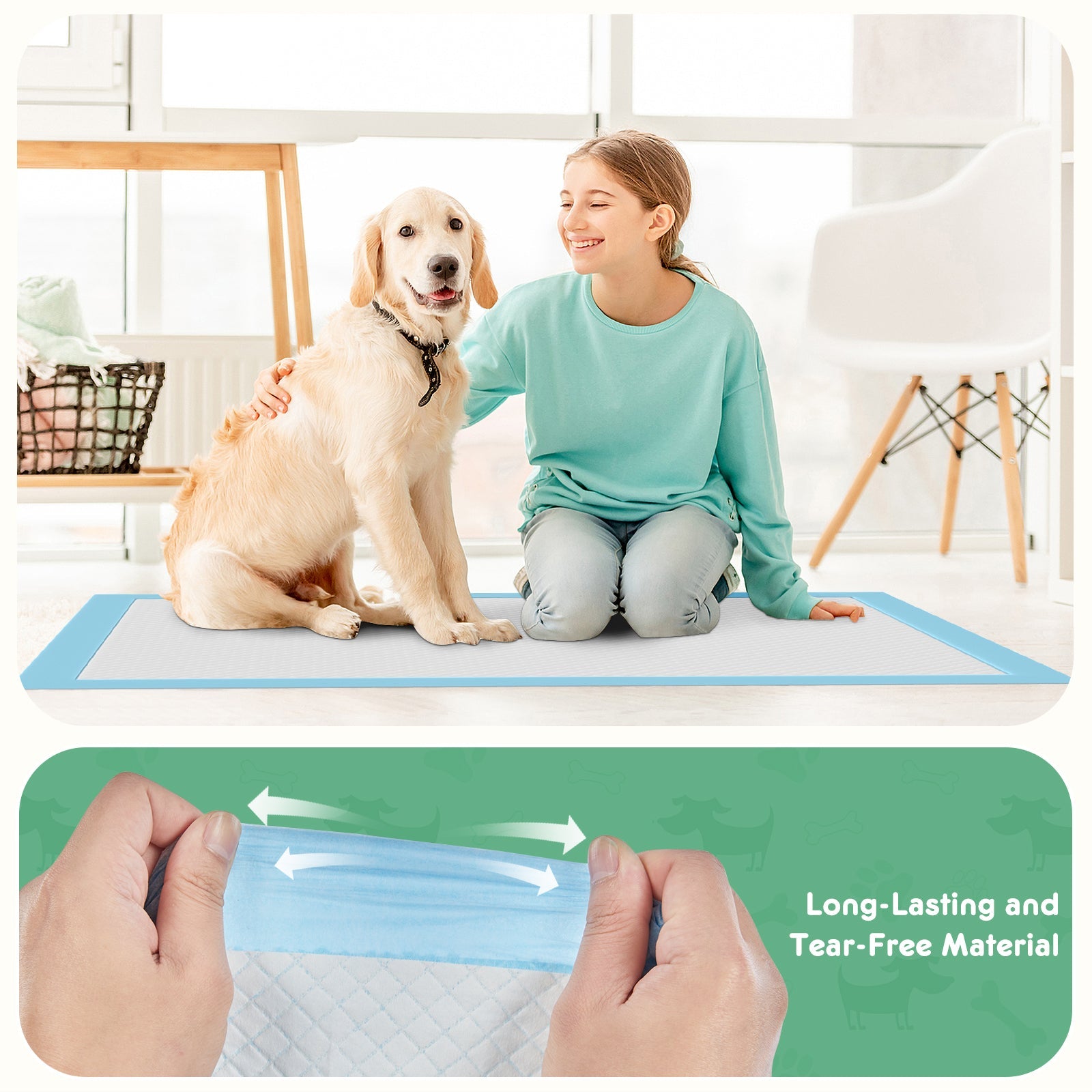 JMT-891978 Absorbent Quick-Drying Disposable Dog Pee Pads - Leak-Proof Puppy Training Pads