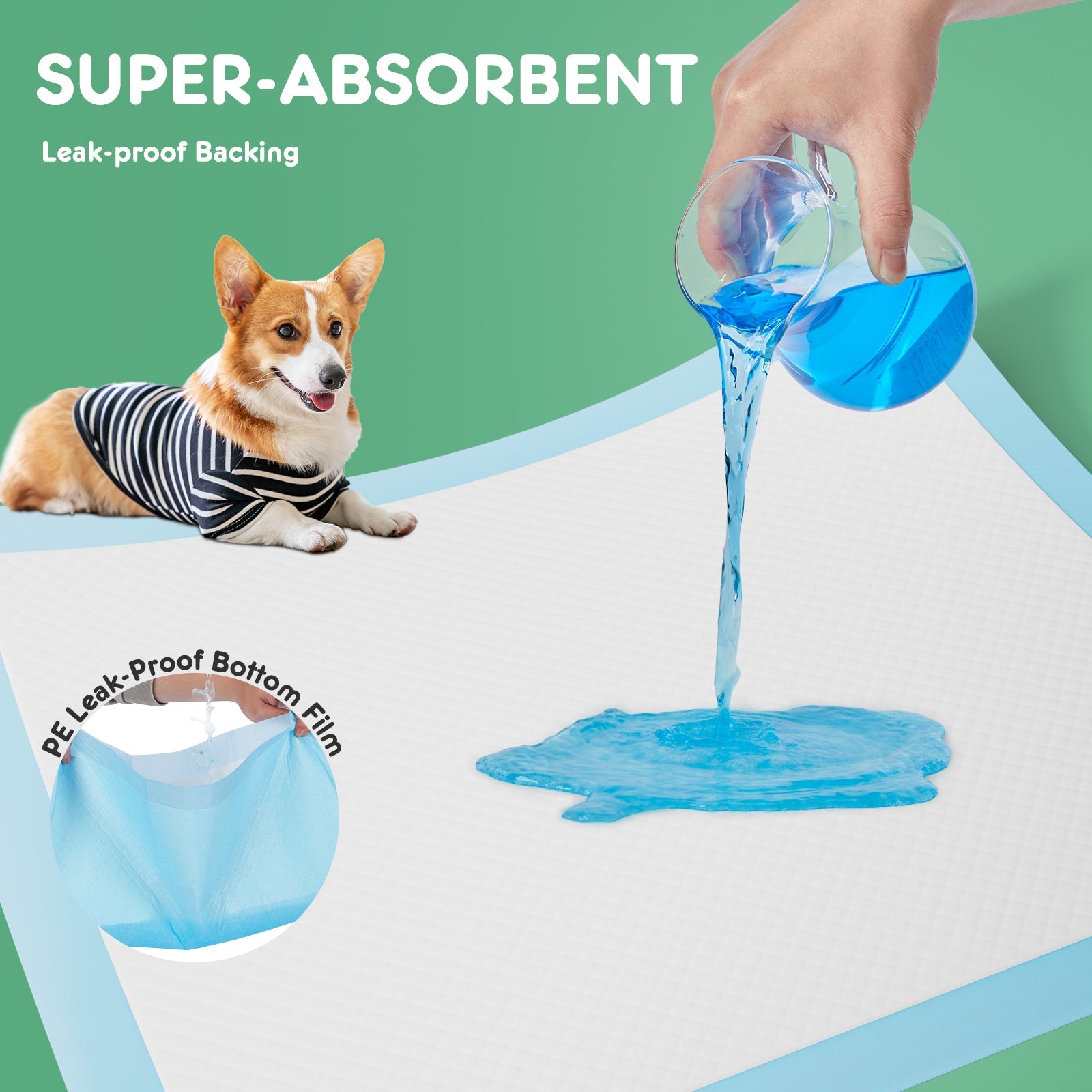 JMT-891978 Absorbent Quick-Drying Disposable Dog Pee Pads - Leak-Proof Puppy Training Pads