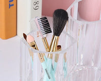 HKM-550163 5-Piece Cosmetic Brush Set with Corrugated Silk Nylon Wool Bristles, Portable Plastic Handles