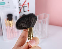 HKM-550163 5-Piece Cosmetic Brush Set with Corrugated Silk Nylon Wool Bristles, Portable Plastic Handles