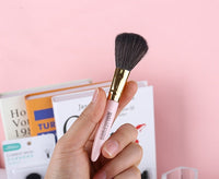 HKM-550163 5-Piece Cosmetic Brush Set with Corrugated Silk Nylon Wool Bristles, Portable Plastic Handles