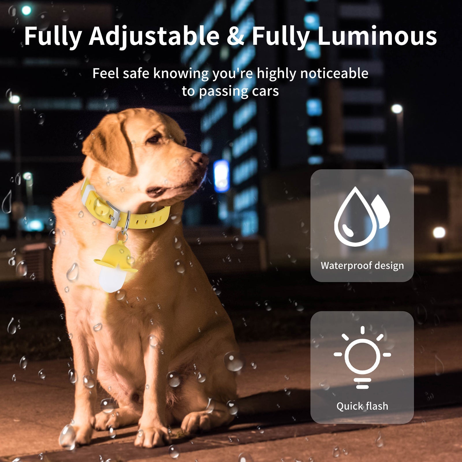 HKM-733907 Rechargeable Banana-Shaped Luminous Dog Collar Light with Sound for Nighttime Safety