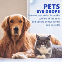 HKM-023571 Pet Eye Drops with Vitamin B6 and Taurine for Relief of Red, Itchy Eyes and Conjunctivitis in Cats and Dogs