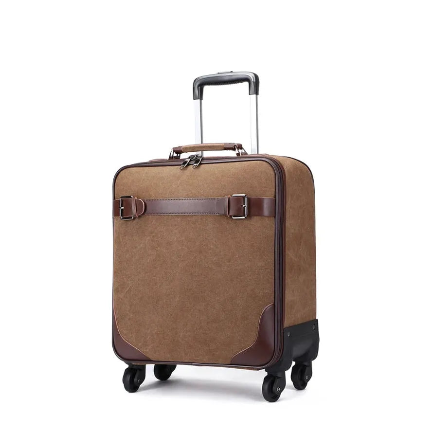 KTX-877843 Versatile 16 Inch Canvas Travel Trolley Bag with Large Capacity and Waterproof Design