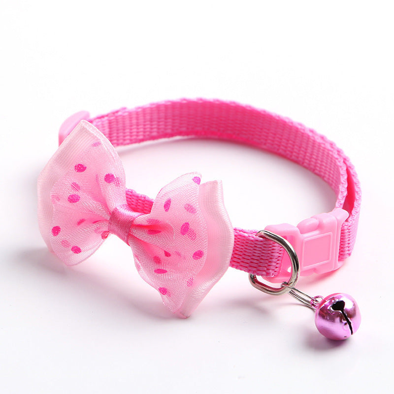 HKM-208467 Adjustable Nylon Cat Collar with Bowknot and Bell ¨C Multi-Color Options