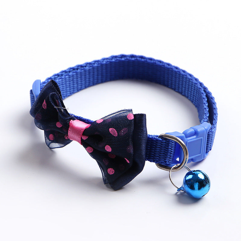 HKM-208467 Adjustable Nylon Cat Collar with Bowknot and Bell ¨C Multi-Color Options