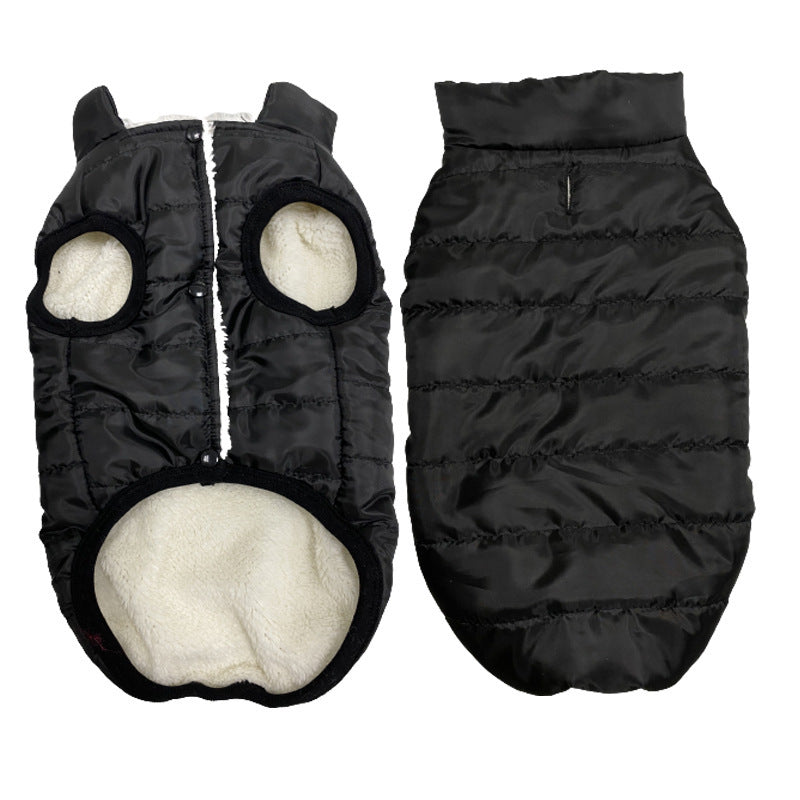 HKM-624275 Waterproof Windproof Fleece-Lined Dog Vest in Red, Black, Light Blue, and Plaid - Sizes S to XXL