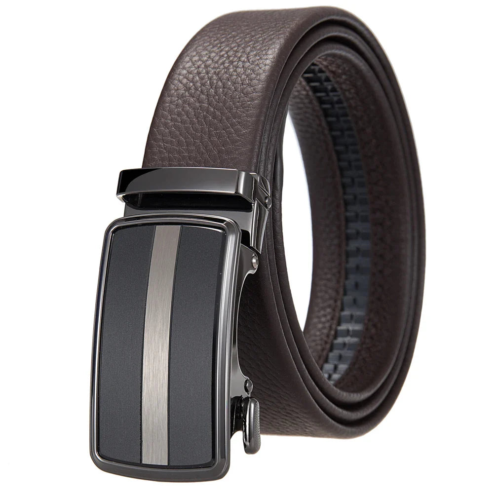 HKM-520339 Men's 3.5cm Wide Automatic Alloy Buckle Belt - Model LY36-25631-5