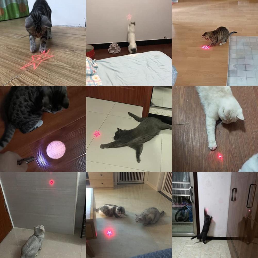 HKM-646611 Rechargeable Infrared Teaser Toy with Key Chain and Various Patterns for Cat Entertainment