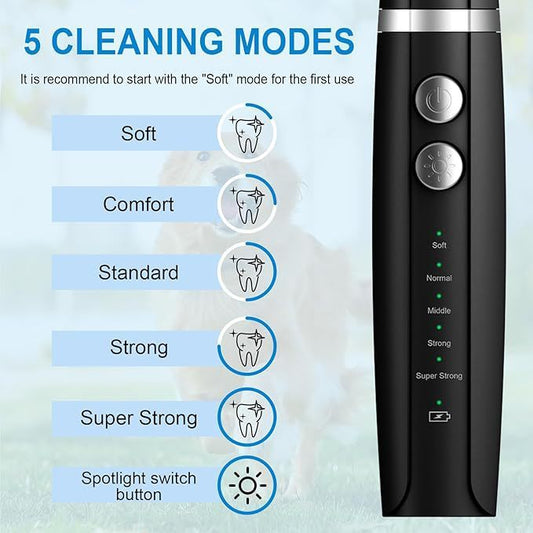 HKM-924115 Ultrasonic Dental Plaque and Tartar Remover for Dogs - Complete Tooth Cleaning Set