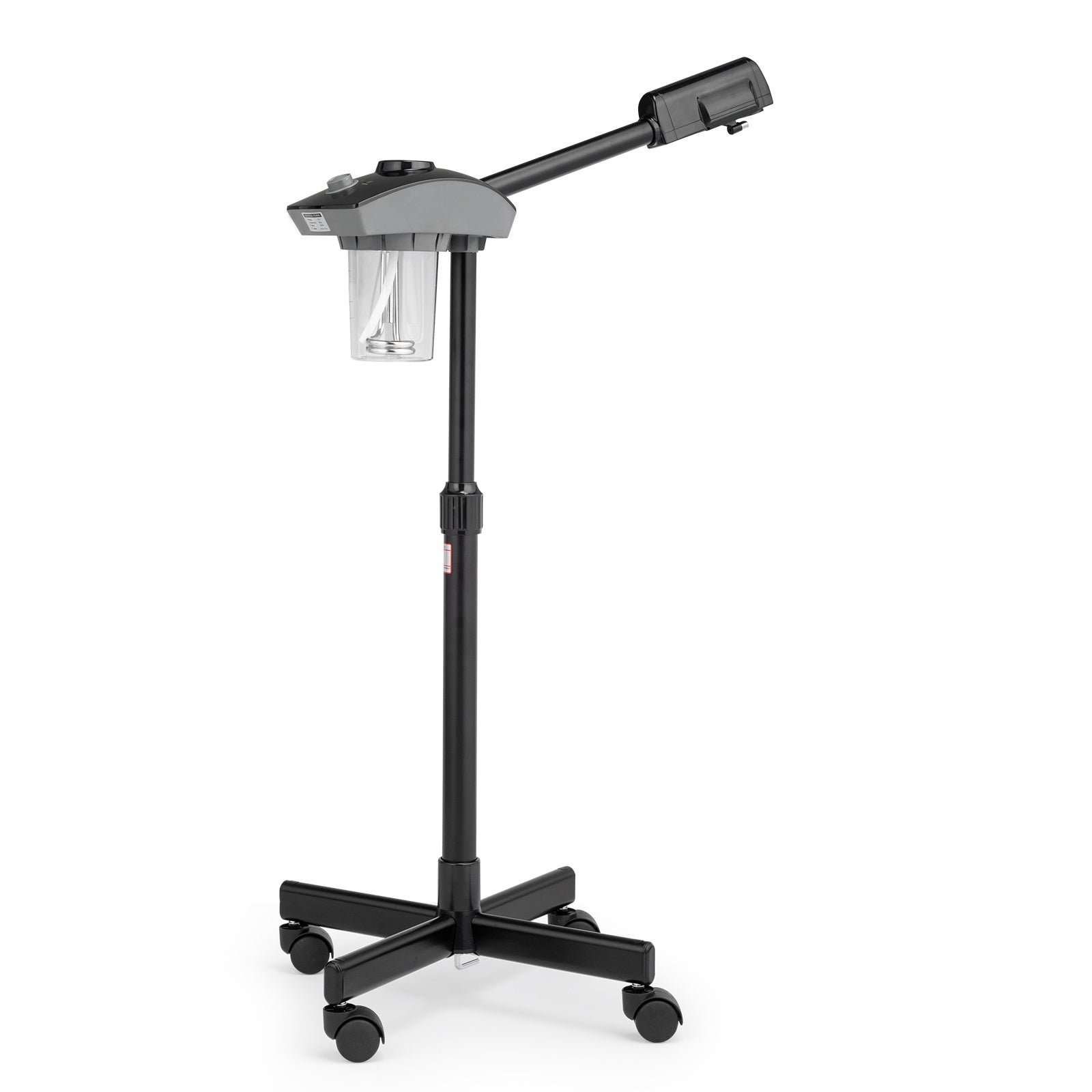 HKM-610131 Adjustable Facial Steamer with Detachable Nozzle and Rolling Casters, Black, 110V, Ideal for Salon and Home Use