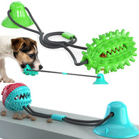 HKM-401107 Suction Cup Dog Toy for Tug of War with Molar Stick and Leaking Ball Feature