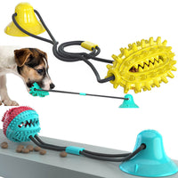 HKM-401107 Suction Cup Dog Toy for Tug of War with Molar Stick and Leaking Ball Feature