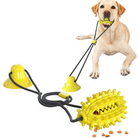 HKM-401107 Suction Cup Dog Toy for Tug of War with Molar Stick and Leaking Ball Feature