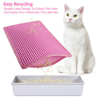 HKM-421011 Double Layer Rice-Shaped Cat Litter Mat - Waterproof EVA Material for Easy Cleaning and Litter Trapping