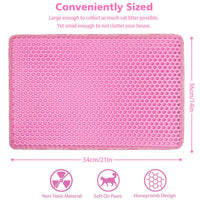 HKM-421011 Double Layer Rice-Shaped Cat Litter Mat - Waterproof EVA Material for Easy Cleaning and Litter Trapping