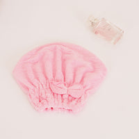 HKM-822035 Dry Hair Absorbent Shower Towel Hat - Coral Fleece in Pink, Red, Blue, Brown, and Purple