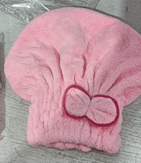 HKM-822035 Dry Hair Absorbent Shower Towel Hat - Coral Fleece in Pink, Red, Blue, Brown, and Purple